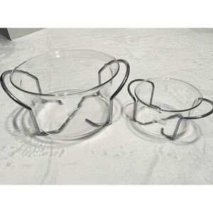 BODUM Germany Hot Pot Glass Bowls + Steel Holders 8oz, 2.75 qt. K4602‎ Set of 2